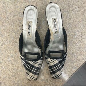 Caparros VTG Mules size 8.5 black white